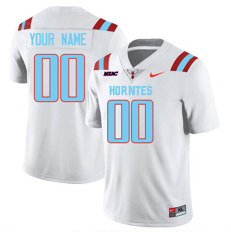 Custom Delaware State Hornets Name And Number Football Jerseys Stitched-White